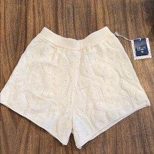 Roller Rabbit Cream Textured Knit Women's Athletic Shorts